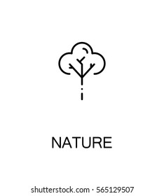 Nature icon. Single high quality outline symbol for web design or mobile app. Thin line sign for design logo. Black outline pictogram on white background