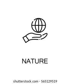 Nature icon. Single high quality outline symbol for web design or mobile app. Thin line sign for design logo. Black outline pictogram on white background