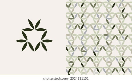 nature icon texture and pattern, natural environment friendly eco sustainable logo, green leaves abstract symbol, for beauty cosmetics skincare business