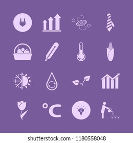 nature icon. nature vector icons set tie, celsius sign, corn and sprout