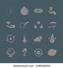 nature icon. nature vector icons set black currant berry, garnet, bulb and temperature