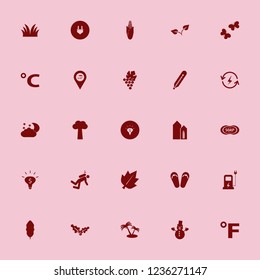 nature icon. nature vector icons set corn, grass, celsius sign and night