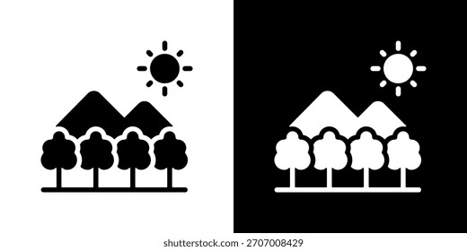 Natursymbol, Vektorgrafik. Flaches Design für kreative Flexibilität in hellen und dunklen Versionen.