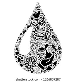 Nature icon in water shape , vector file for EPS10.