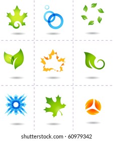 nature icons autumn leafs