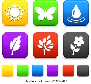 nature icons button set
