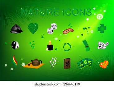 Nature icons. Easy to edit. Vector