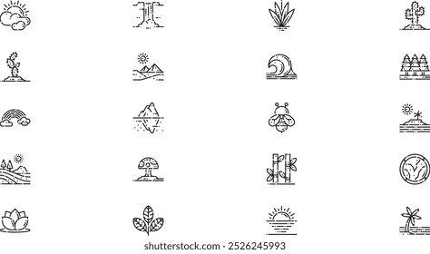 Nature icons High-Quality Vector Icons Collection with Editable Stroke. Ideal for Professional and Creative Projects.