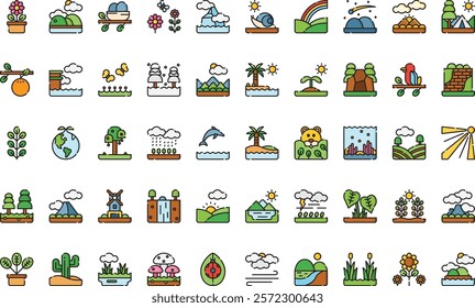 Nature icons High-Quality Vector Icons Collection with Editable Stroke. Ideal for Professional and Creative Projects.