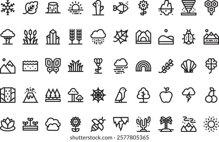 Nature icons High-Quality Vector Icons Collection with Editable Stroke. Ideal for Professional and Creative Projects.