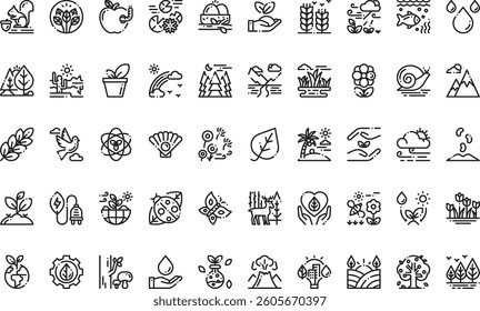 Nature icons High-Quality Vector Icons Collection with Editable Stroke. Ideal for Professional and Creative Projects