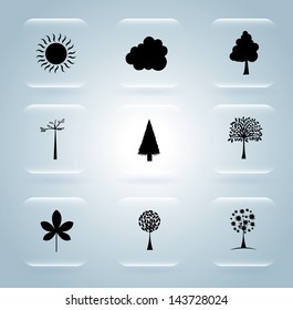 nature icons over blue background vector illustration