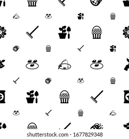 nature icons pattern seamless. Included editable filled Gardening, Fishing, comet, Rake, seeds, flower basket, fertilizer, Floral design icons. nature icons for web and mobile.