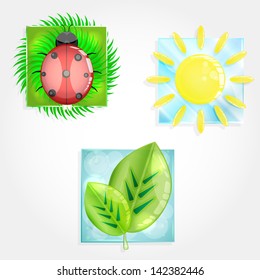 Nature, icons set.
