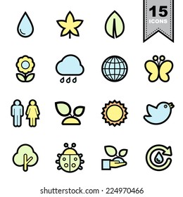 Nature icons set  .Illustration eps 10
