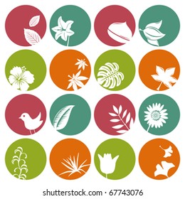 Nature icons set. Illustration vector.