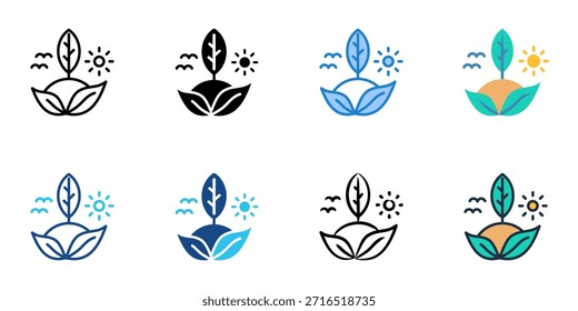 Los íconos de Naturaleza establecen una colección de estilos múltiples. 
