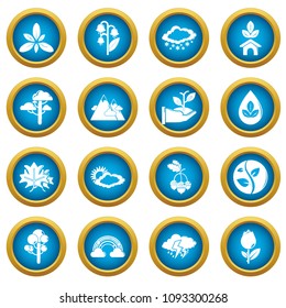 Nature icons set symbols. Simple illustration of 16 nature symbols vector icons for web