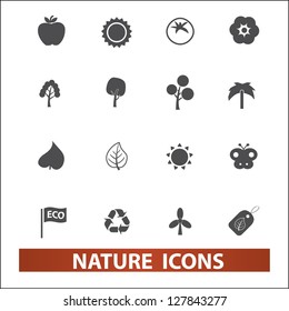 nature icons set, vector