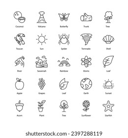 nature icons set vector stock illustration