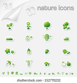 Nature icons stickers