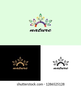 Nature icons templates, vector logo for business corporate, green leaf, luxurious, lotus, illustrations -vector
