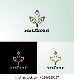 Nature icons templates, vector logo for business corporate, green leaf, luxurious, lotus, illustrations -vector