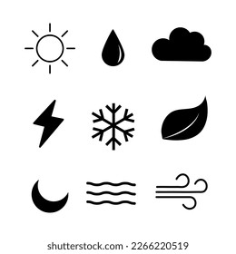 Nature icons trendy style illustration on white background..eps