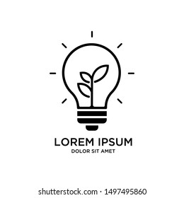  Nature Idea logo template, Green Inspiration logo designs vector, Wheat Idea logo template