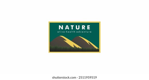 nature illustration design in rectangular frame