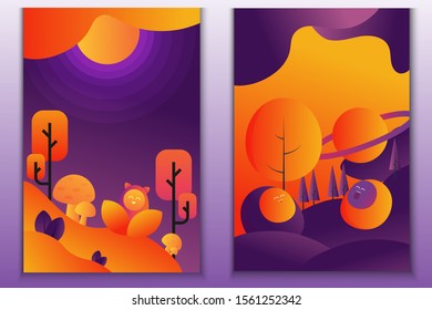 Nature Illustration forest Vector design layout for business presentations, flyers, posters and invitations. 