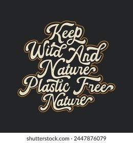 nature illustration free graphic typography design wild vintage lettering logo