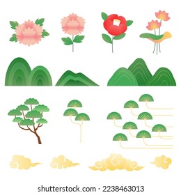 Nature illustration in Korean traditional style.