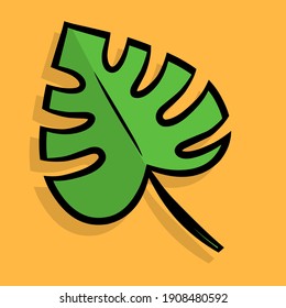 Nature illustration, vectors. Colored leaf icons great for children's books, coloring books, etc.