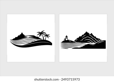 Naturaleza Imagen Ilustración vectorial iconos