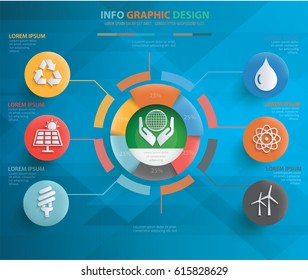 Nature info graphics design,clean vector