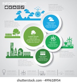 Nature  infographics design template with 4 options, process diagram