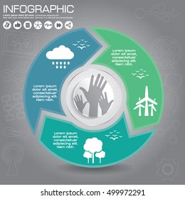 Nature infographics design templates set, vector eps10 illustration