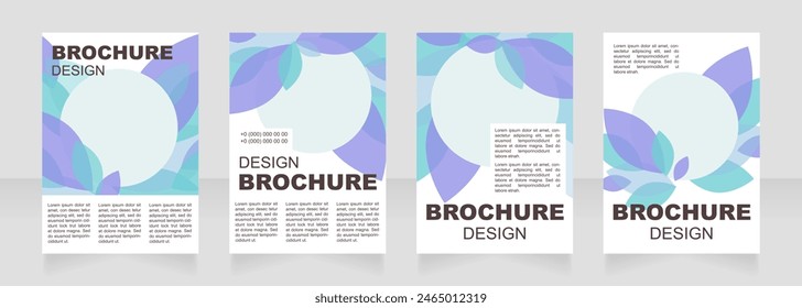 Nature information blank brochure layout design. Leaves decor. Vertical poster template set with empty copy space for text. Premade corporate reports collection. Editable flyer paper pages