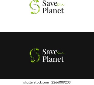 nature initial S logo design vector ideas. abstract green letter S for save our planet logo business vector design template. 