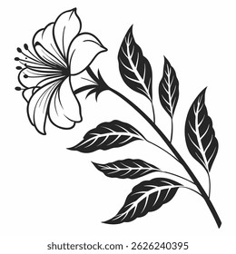 Nature Inspired Black Floral Print Design