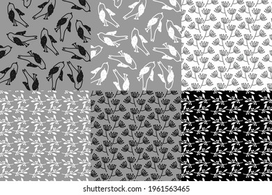 Nature inspired black gray and white pattern