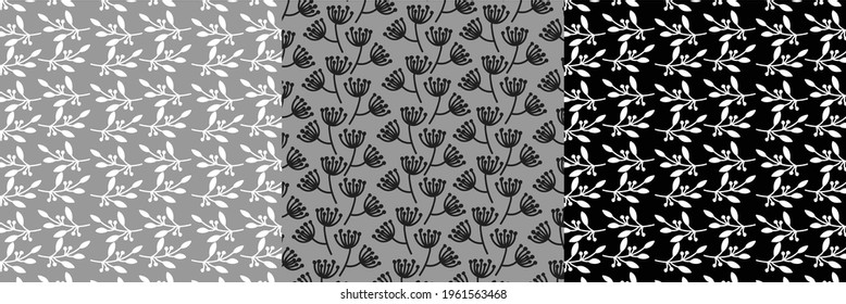 Nature inspired black gray and white pattern