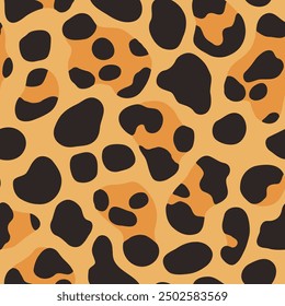 nature inspired camouflage panther pattern of brown and amber spots on yellow background