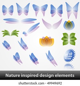 Nature inspired design elements EPS10 compatible vector