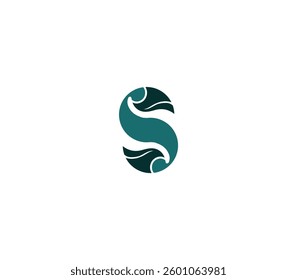 Nature Inspired Letter S or SS Logo Design with White background.