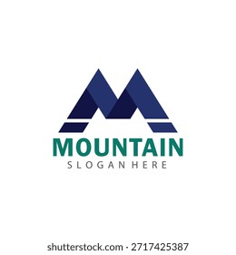 Icono de Vector de logotipo de montaña inspirado en la Naturaleza para empresas de viajes y aventuras ecológicas
