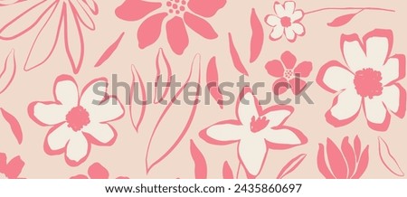 Nature inspired shapes-doodle collection. Cute botanical shapes, random childish doodle cutouts of tropical leaves, flowers and branches, decorative abstract art vector illustration
