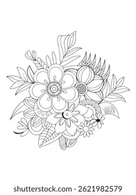 Nature Inspired Spring Flowers Coloring Book for Adults