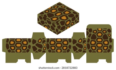 Nature inspired turtle shell pattern for creative gift box packaging.
